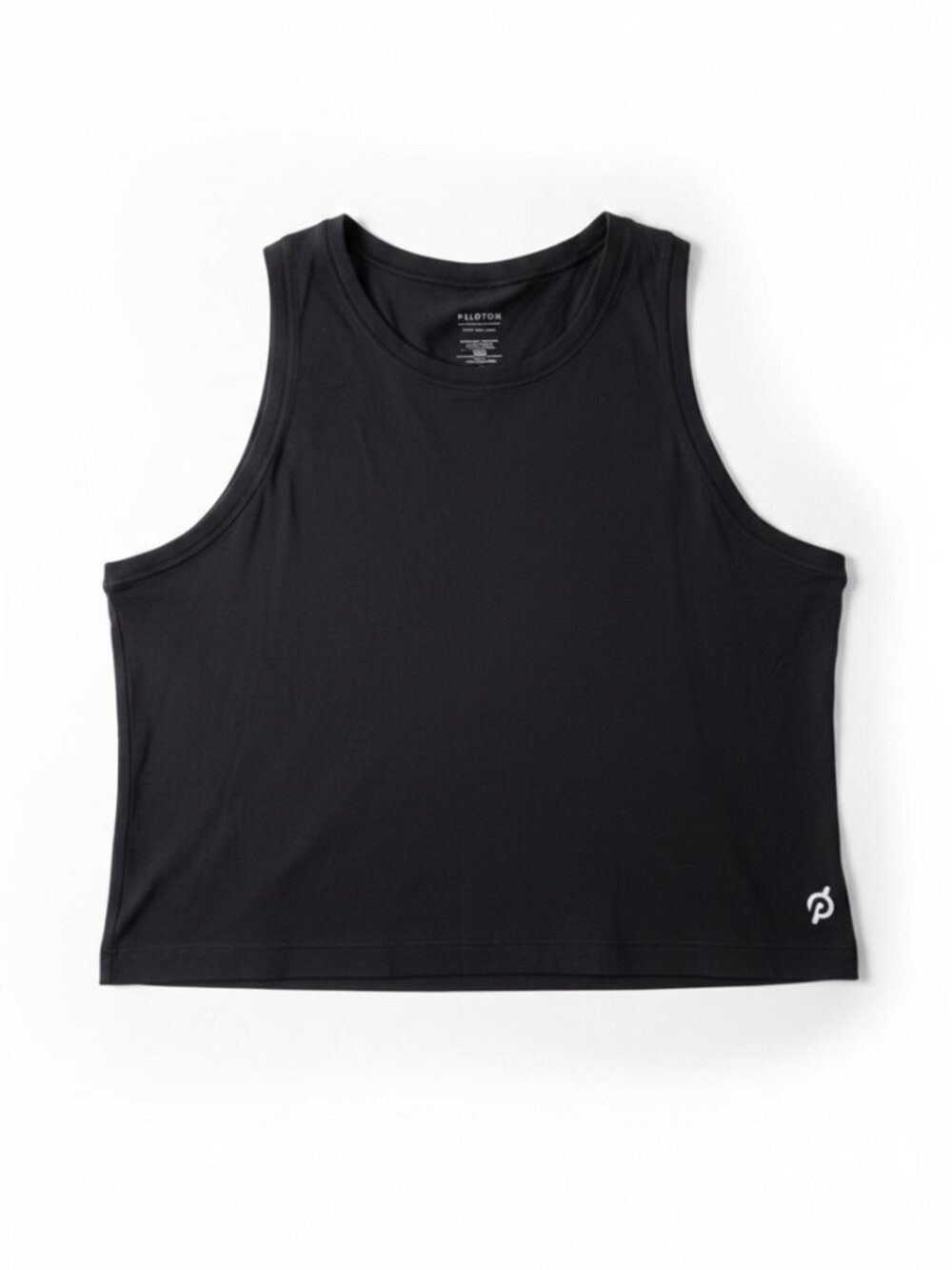 Peloton Black Cropped Muscle Tank Top Size M/L